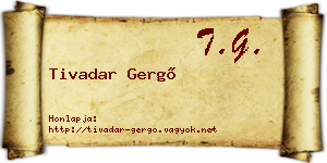 Tivadar Gergő névjegykártya